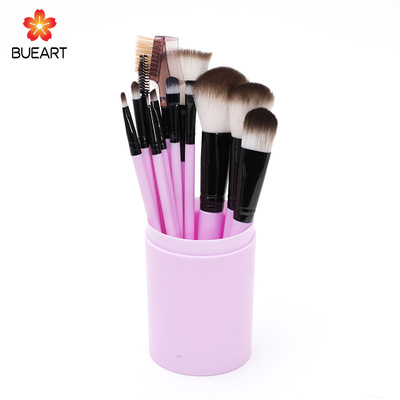 New 12 Drum Cosmetic Brush Set Full Set Cosmetic Cosmetic Tools Factory Direct Selling Multicolored Large Stock