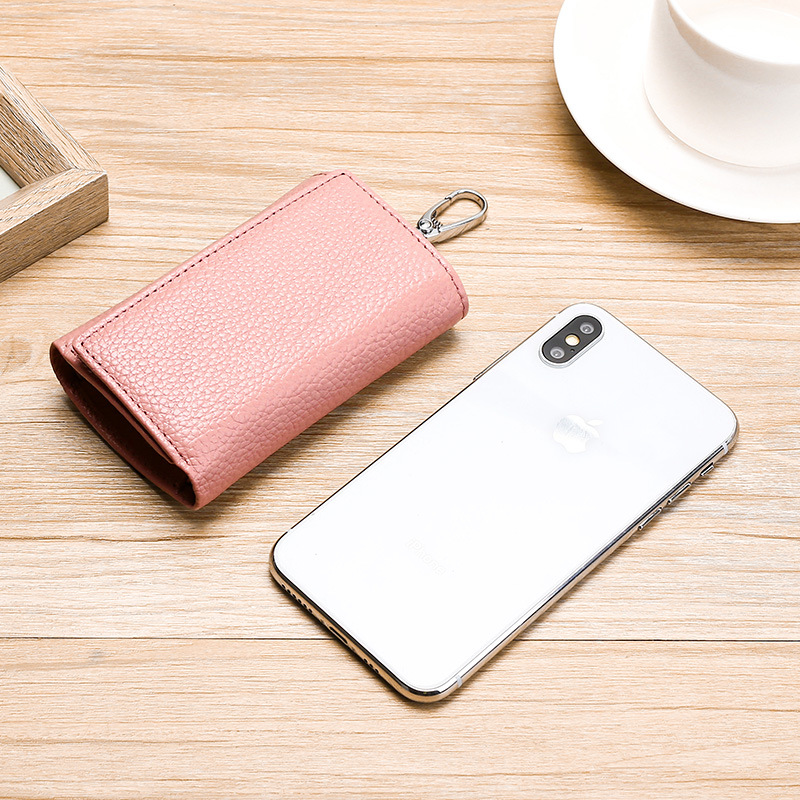 Comercio exterior nuevo bolso de la llave de la puerta de la cremallera cintura colgando Cartera de cuero bolso de la tarjeta femenina multi-funcional moda llavero pareja