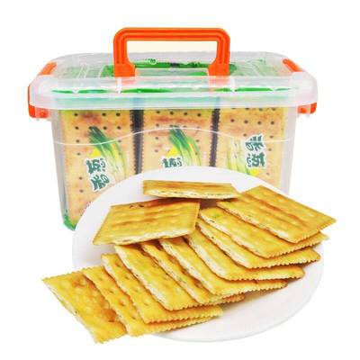 优迈嘉香葱苏打饼干1000g送精美收纳盒|ms