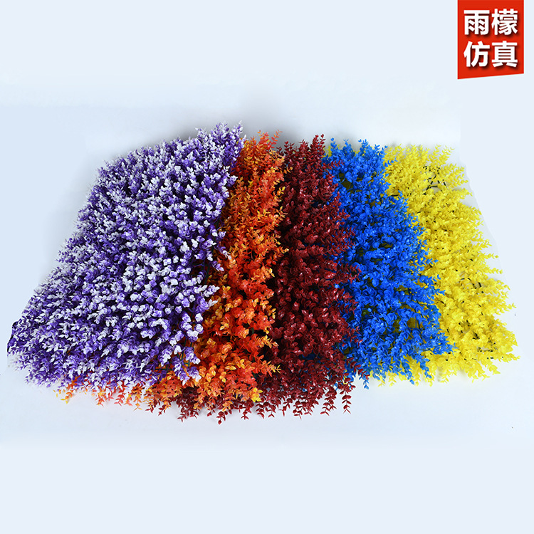 厂家现货 仿真植物墙草坪 彩色尤加利 颜色全 量大优|ms