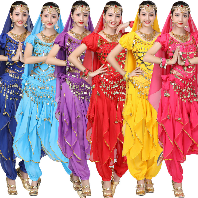 new pattern adult Belly Dance perform Xinjiang dance India Dance costume Nation costume Short sleeved rotate suit