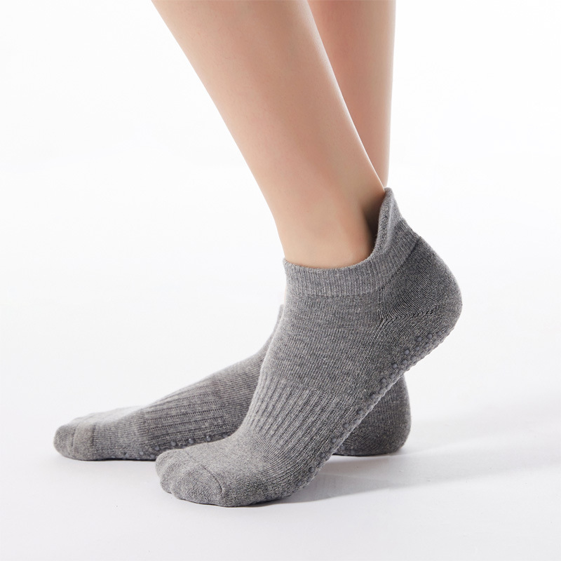 Nuevos calcetines de yoga transfronterizos engrosados toalla caliente parte inferior cómoda punta redonda Terry deportes barco Calcetines calcetines de piso de estilo coreano