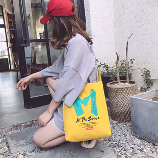 Wholesale New Style Printed Bag Harajuku ins Super Fire College Style Girl Letter Canvas Bag Fashion Shoulder Crossbody Bag