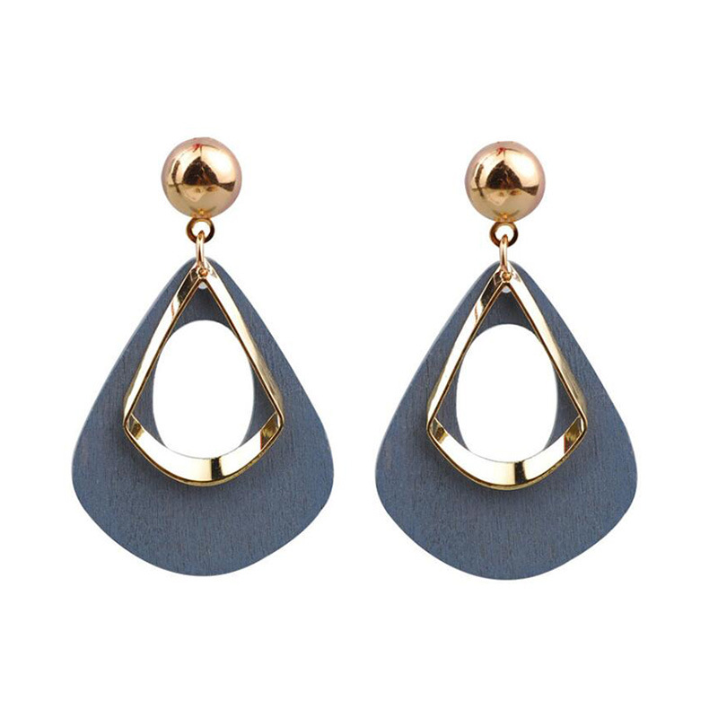 Women'S Gender Simple Style Geometric Alloy Wood Plating Women's Drop Earrings