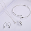 Accessory, set, bracelet, earrings, ring, necklace, European style, 4 piece set, suitable for import