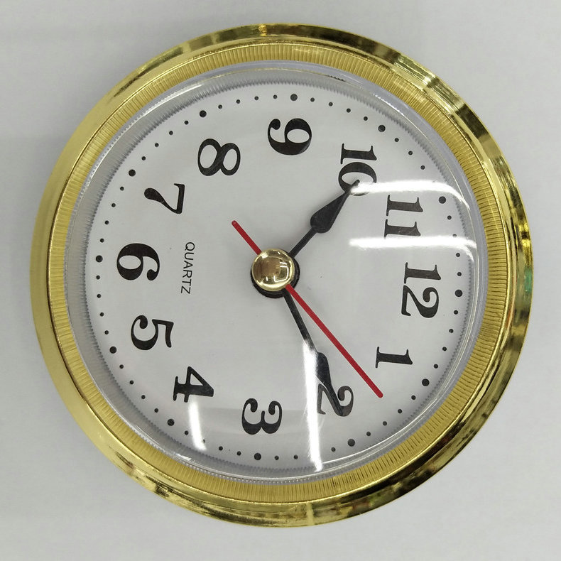 厂家供应70mm指针式工艺表头 嵌入式石英钟胆 圆形嵌入式钟胆详情图4