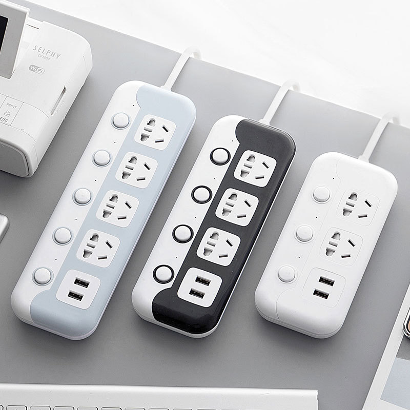 创意插线板多功能USB插座 一转多孔插头家用充电排插3/5米接线板