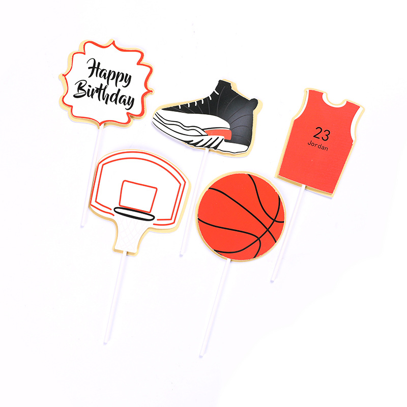 厂家直销版权蛋糕装饰篮球运动球鞋主题装饰插件生日蛋糕插牌