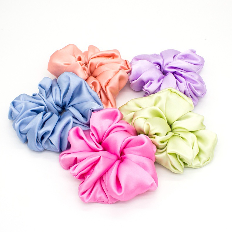 100桑蚕丝真丝束发圈 桑蚕丝发绳大发圈 头花发饰马尾盘发圈发箍|ru