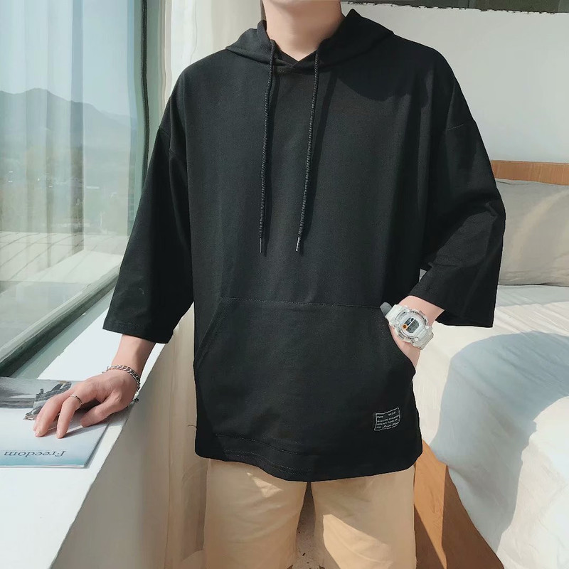 Daifa ins Super Popular Same Style Short-Sleeved Sweater Men's Hooded Hip-Hop Korean Style Trendy T-Shirt Clothes Hooded T-Shirt Men's ins Daifa ins Super Popular Same Style Short-Sleeved Sweater Men's Hooded Hip-Hop Korean Style Trendy T-Shirt Clothes Hooded T-Shirt Men's ins
