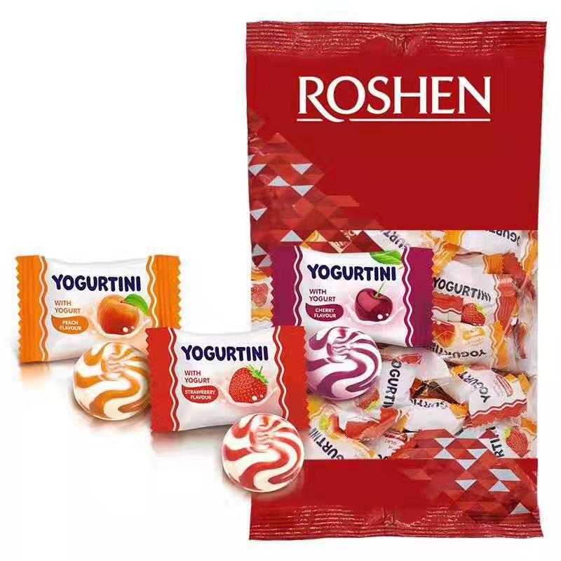 烏克蘭進口食品俄羅斯如勝三種水果味酸奶味糖1000g/袋  休閑零食