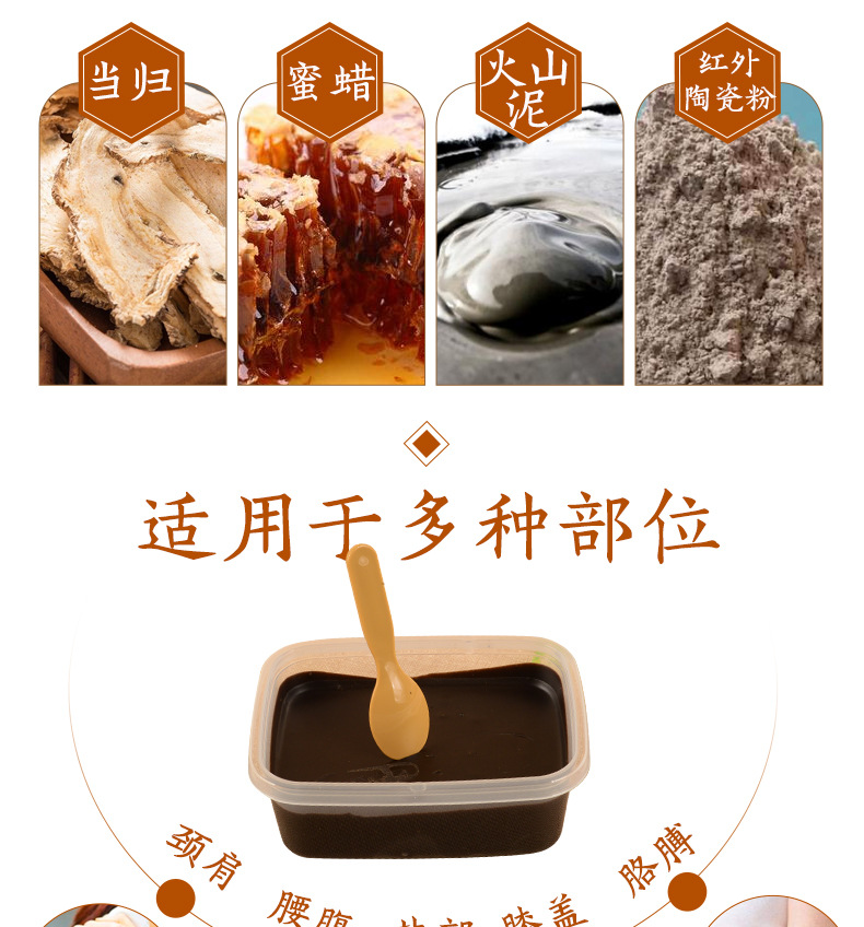 Moxa Herbal Mud Paste 200g Warming Topical Body Care for Spa Massage and Salon Use key features