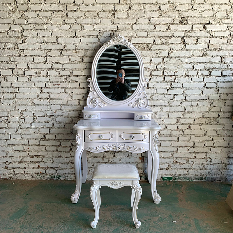 厂家定制批发欧式梳妆台欧式妆台小尺寸化妆桌多抽储物柜一件代发