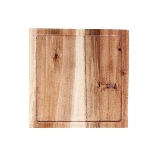 Black Western Food Plate Square Japanese Wooden Tray Steak Sushi Western Food Plate Solid Wood Tray Pizza Hotel Plate
