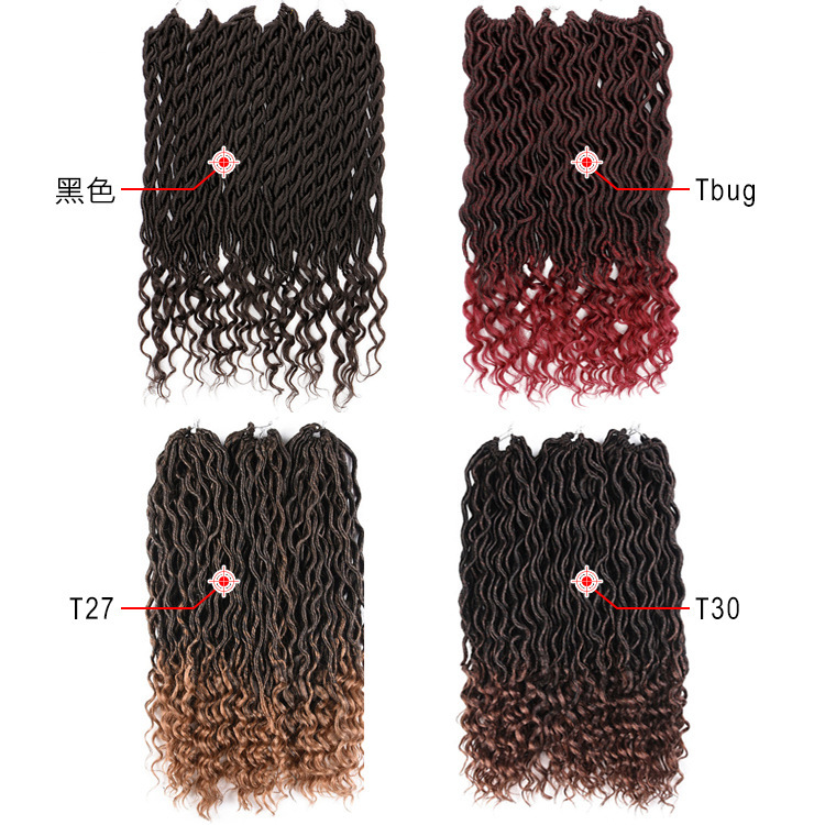 Upper and lower winding tube tube winding African dirty braid crochet hair faux locs goddess curl