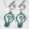 Blue geometric bulb, earrings, ear clips, internet celebrity