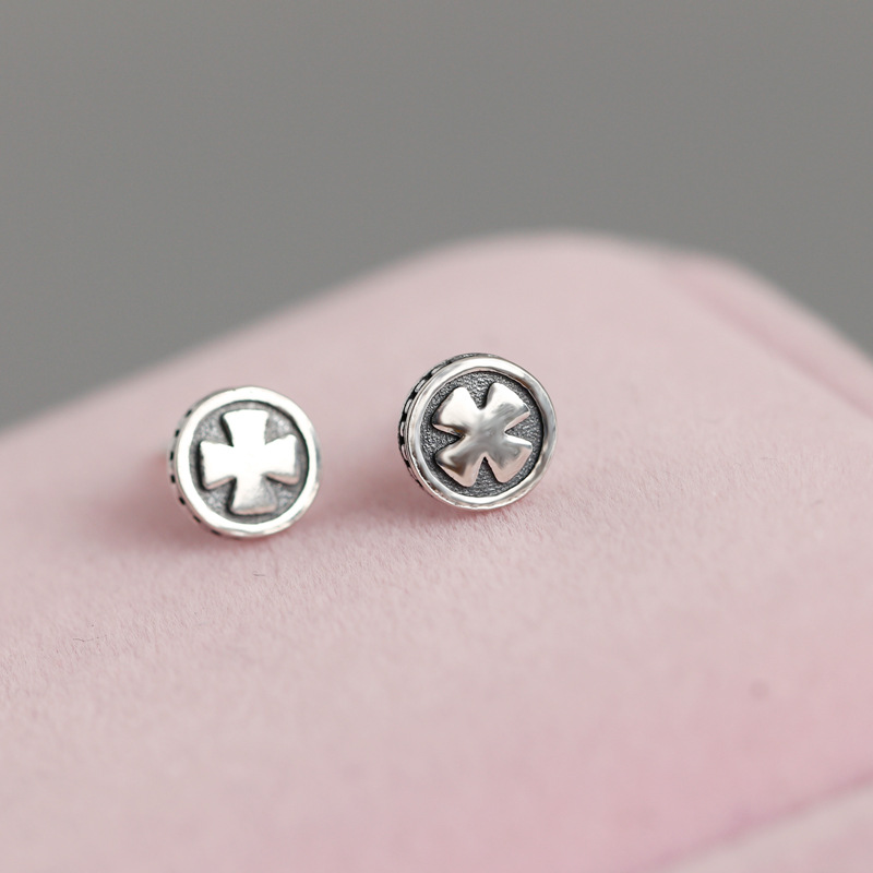 Style Simple Rond Argent Sterling Boucles D'oreilles 1 Paire display picture 1