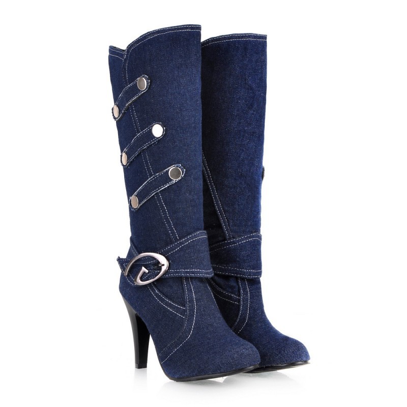 High Heeled Knee-High Boots - Image 2
