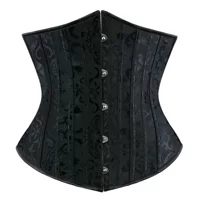 Корсет с металлическими косточками, цветочный жаккард, передний busk, размеры XS–6XL