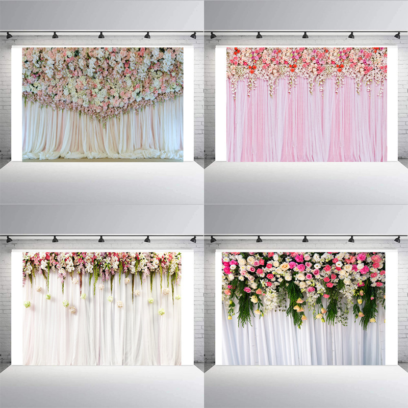 New Flower Wall Background Cloth Wedding Theme Party Layout Cross-Border Valentine's Day Photography Background Cloth Hot Selling Wall Hanging