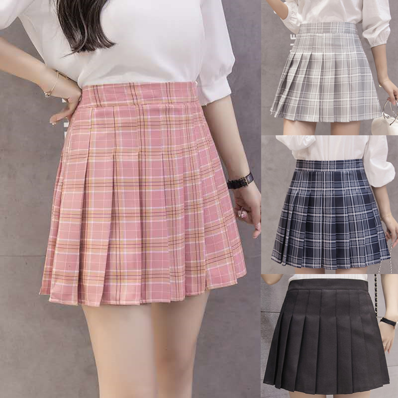 Pleated skirt women's student Korean version of the slim short skirt anti-light summer new skirt college wind high waist skirt