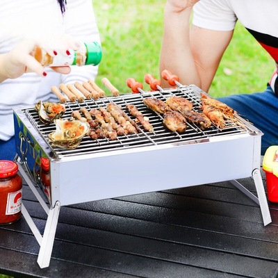 Manufactor supply Roast thickening trumpet Stainless steel Mini Portable Folding grill bbq barbecue grill