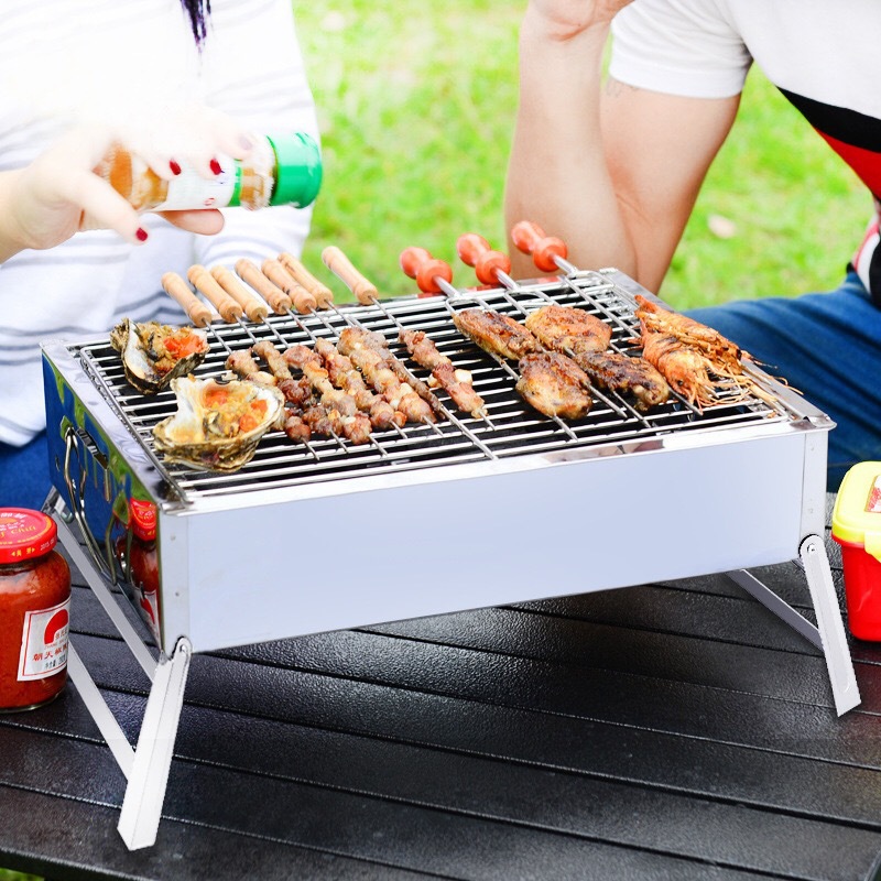 Manufactor supply Roast thickening trumpet Stainless steel Mini Portable Folding grill bbq barbecue grill