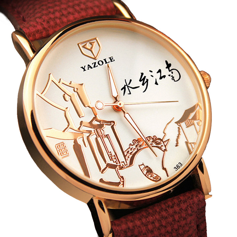 Yazole363 Quartz Waterproof Ladies Watch Female Watch Creative New Belt Watch Female Manufacturer Wholesale