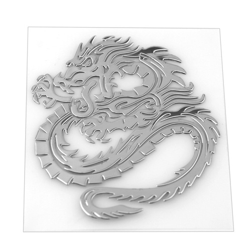Dragon nickel alloy metal bright silver texture car logo China Shenlong nickel alloy metal car sticker