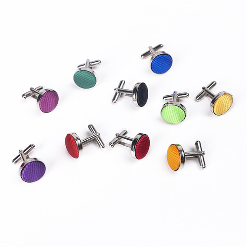 Solid Color Threaded Tie Pocket Square Set Cufflinks Men's Tie Three Piece Set Low Price Manufacturer Wholesale One Piece Dropshipping