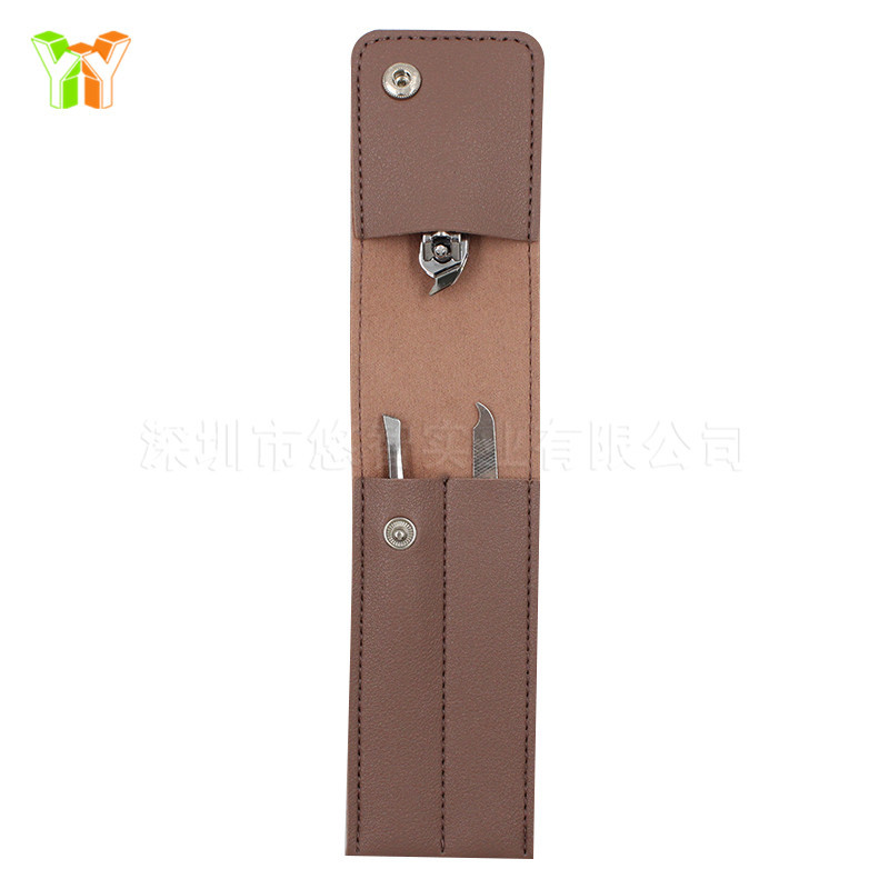 厂家直销皮革美甲工具包指甲剪皮套镊子锉刀保护皮套