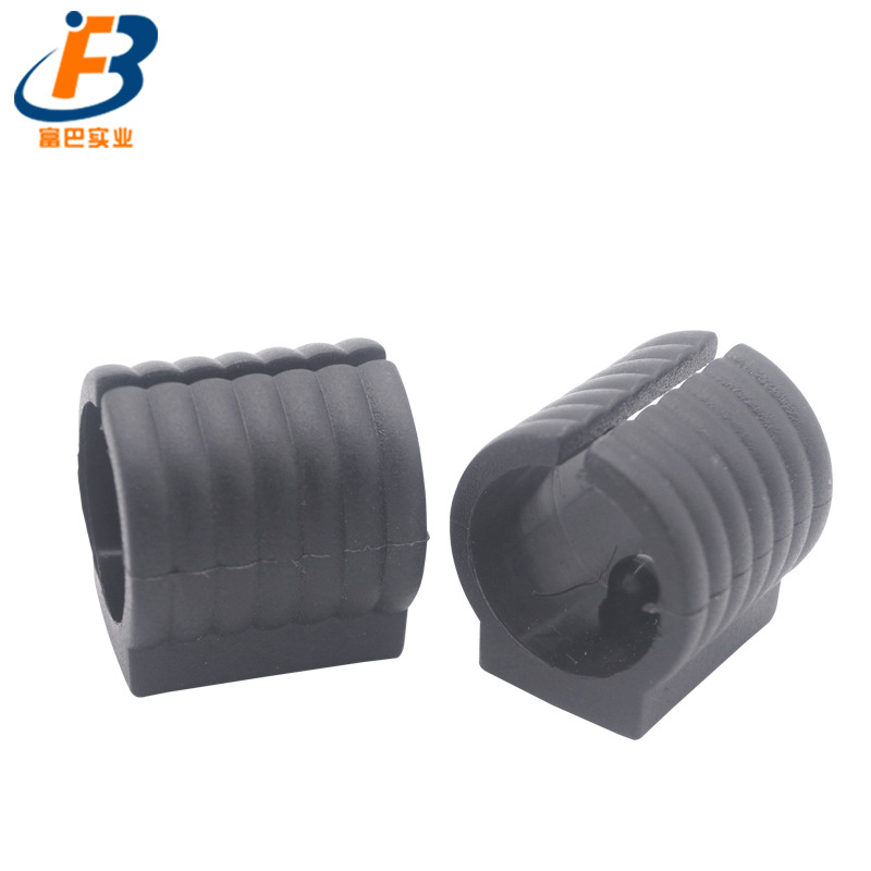 直销圆形塑料开口脚 黑色白色开叉脚垫有纹防滑止滑U型垫软胶