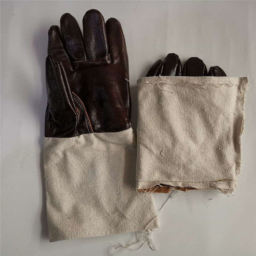 Wholesale sales of first-layer cowhide welding gloves, extended canvas welder gloves, protective gloves for welders