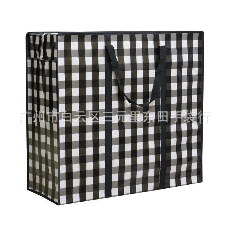 厂家直供特大无纺布袋手提拉链蛇皮袋交易会彩印编织袋收纳便携