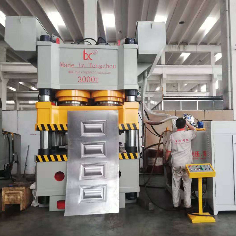 3000吨门板压花机不锈钢板压花机 门面压花机 三梁八柱液压机