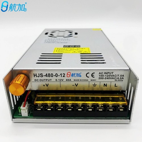 Digital Display 0-12V 40A 480W Adjustable DC Switching Power Supply with Voltage Display 0-12V HJS-480-0-12