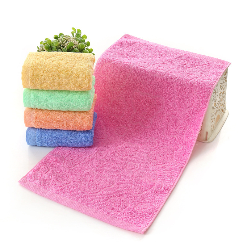 Factory wholesale children's towel cotton jacquard cartoon bear head pattern baby baby kindergarten small towel wholesale