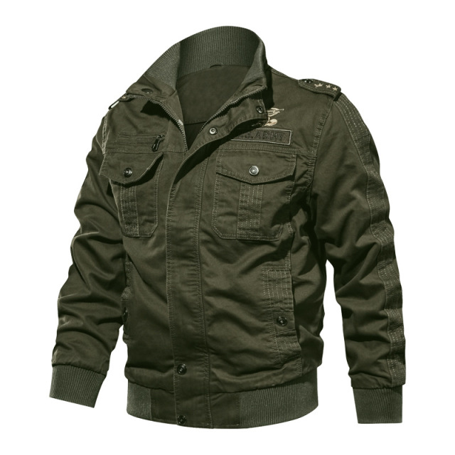 Wash cotton jacket military large casual coat