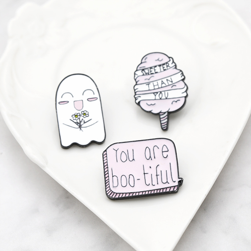 Cartoon Brooch Cute Ghost Ice Cream Brooch Set display picture 10