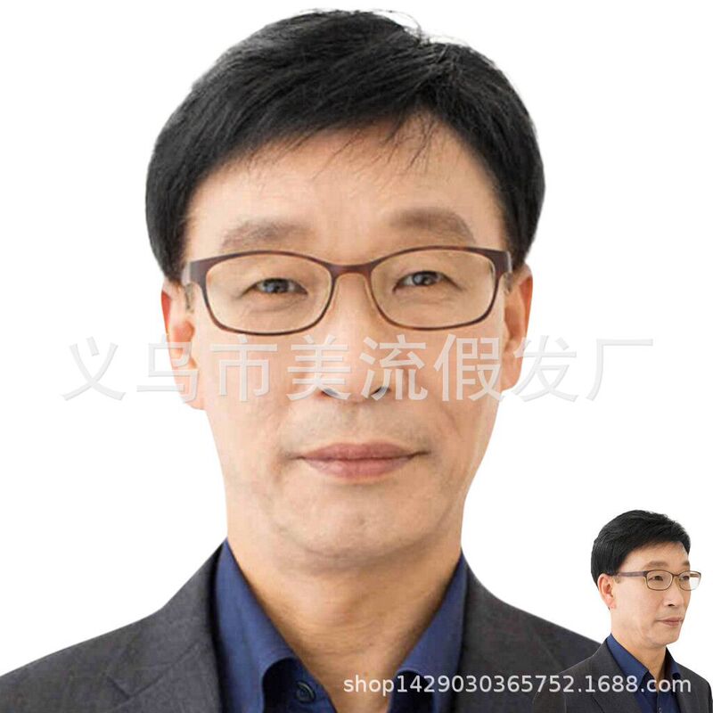 Men's wig partial short hair middle-aged and elderly wig men jiafa send father real shot fashion short wig Men's wig partial short hair middle-aged and elderly wig men jiafa send father real shot fashion short wig
