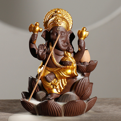 New purple sand backflow incense burner, creative Southeast Asian style Baoxiang lotus smoke backflow aromatherapy burner home decoration
