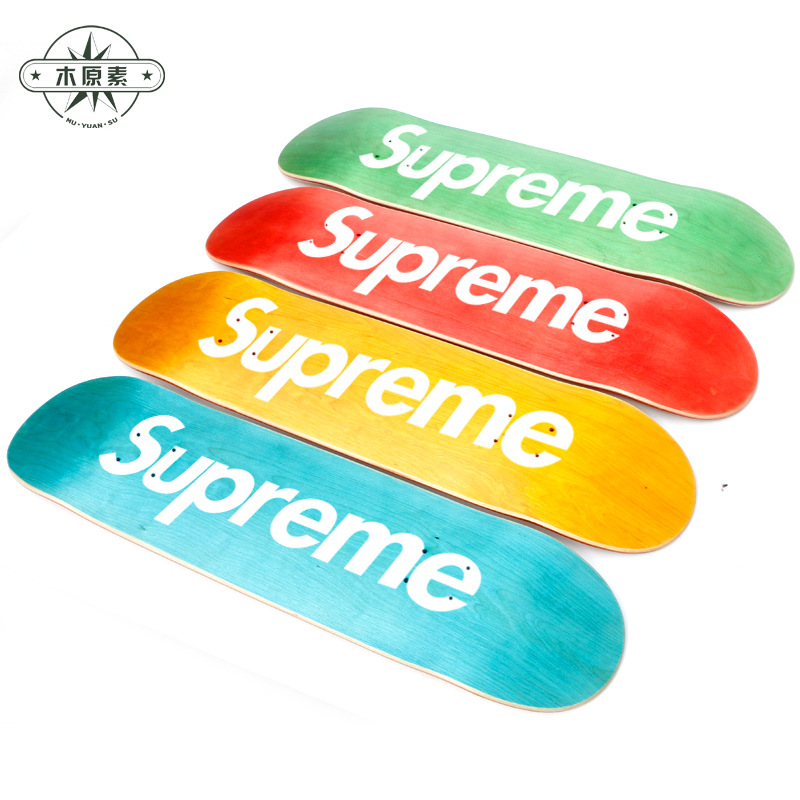 superme skateboard adult girl beginner boy Street brush TikTok skateboard long board double warped four-wheel skateboard female