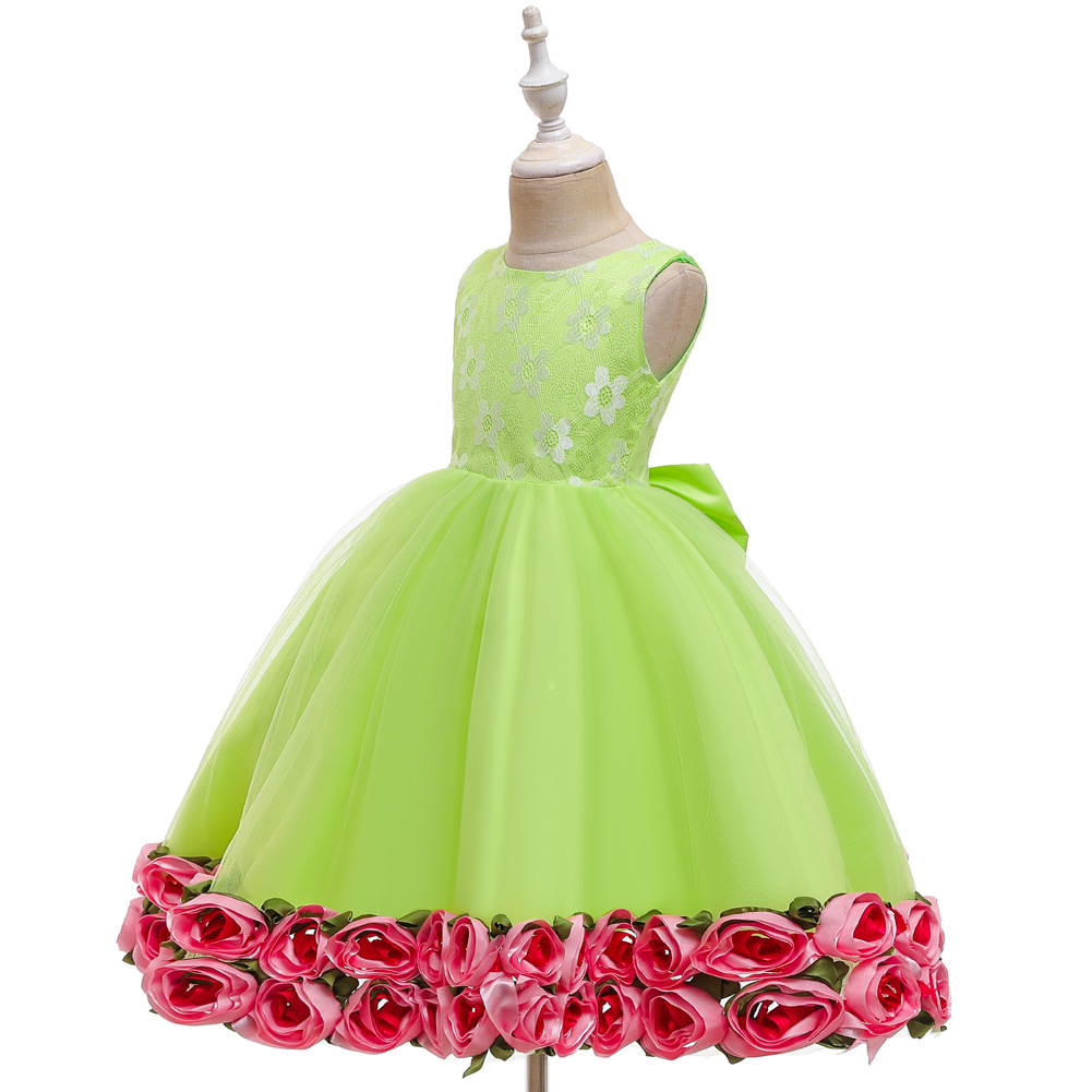 Children's Dress Girl Pettiskirt Hem Flower Costume Flower Girl Skirt Baby Year-old Wash Dress display picture 15