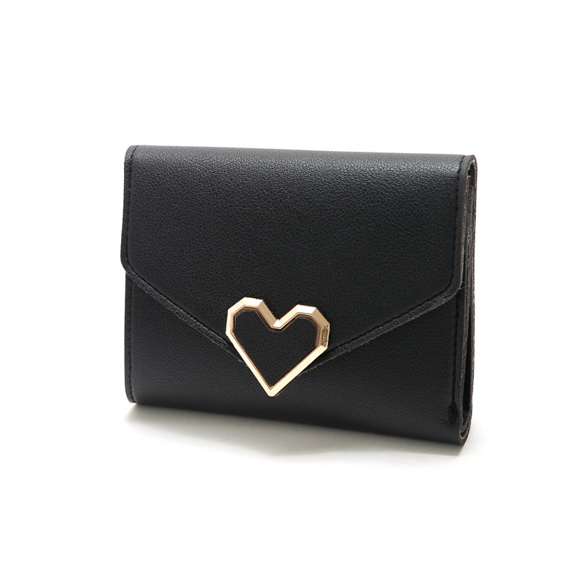 Retro Three-fold Heart-shaped Buckle Wallet display picture 27