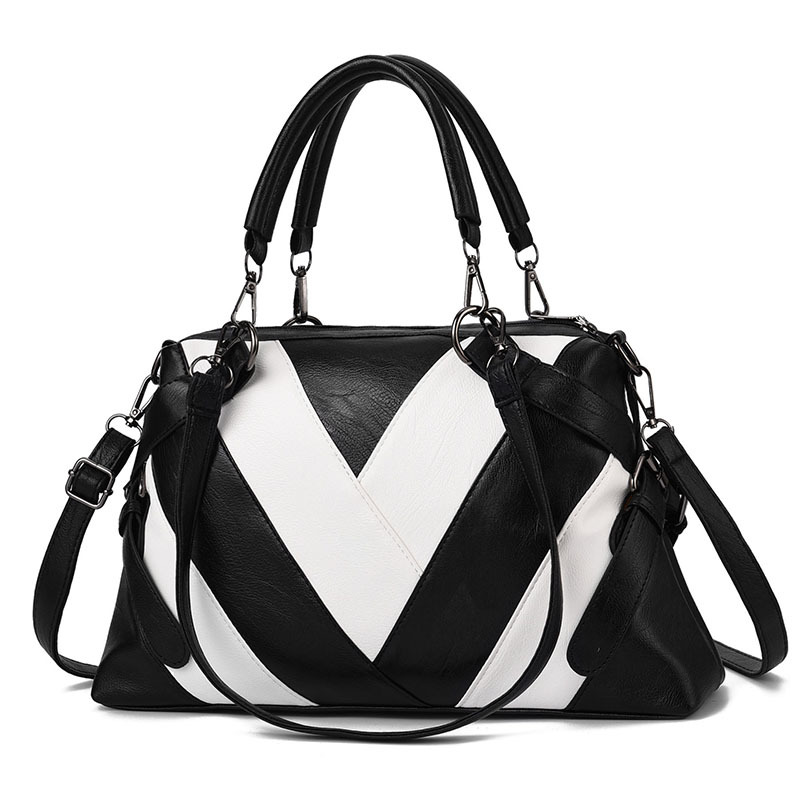 Baobaonv 2020 Occident fashion portable Bag Soft leather Hit color High-capacity Versatile lady The single shoulder bag