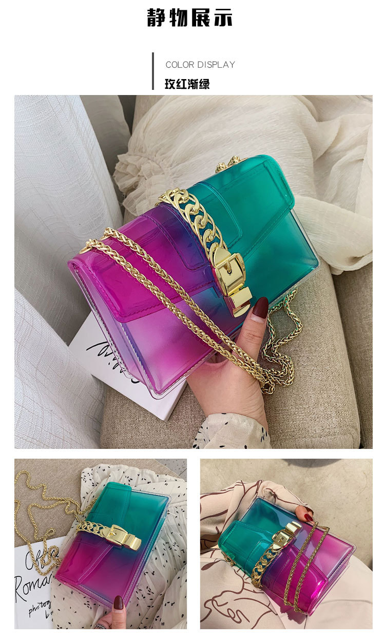 Fashion Transparent Candy Color Chain Messenger Bag display picture 10