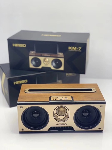 KM-7 Retro Wooden Wireless Bluetooth Speaker Portable Outdoor Tuner Bluetooth Audio