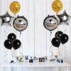 Decorations, layout, balloon, golden black round set, 12 pieces