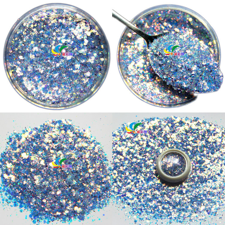 Wholesale of gold onion powder, sequins, hexagonal heart, five-pointed star, irregular-shaped laser colored PET sequins, nail gold powder and glitter powder pic 24