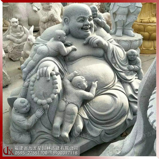 佛教景观五子戏弥勒佛像雕塑五子佛图片石雕大肚弥勒佛 阿里巴巴